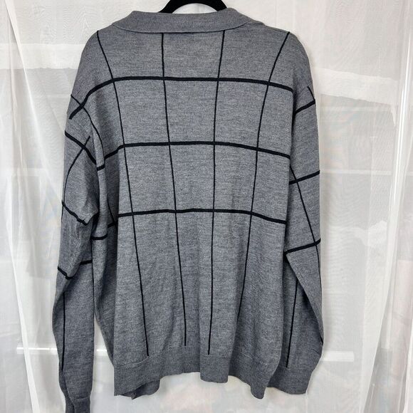 Cezani mens merino wool polo sweater sz XL geometric pattern officewear - Picture 6 of 8
